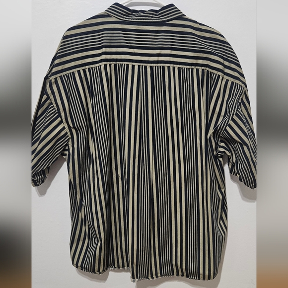 Vtg Loafers by Reed St James Shirt Men 3xl Big Striped Short Sleeve Button Up B8 - Picture 2 of 5